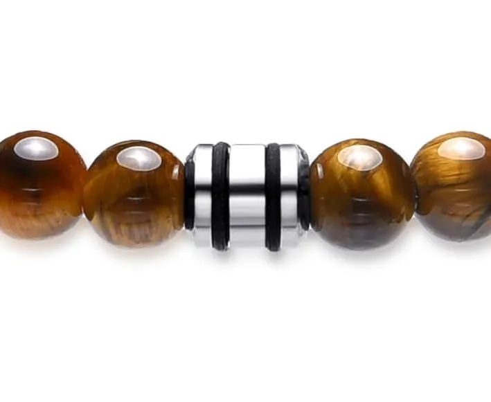 Dada Gioielli Bracciale Uomo in Pietra Naturale 6mm Occhio di Tigre - immagine 9