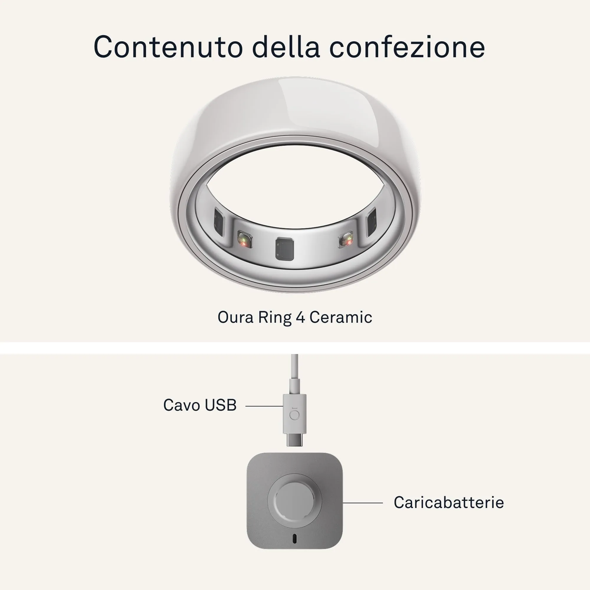 Oura Ring 4 Ceramic Cloud - Size 5 - immagine 8