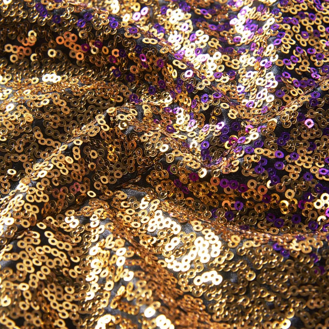 CARFFIV Men's Gradient Color Sequins Two Piece Suit Set, Purple Gold, XS - immagine 5