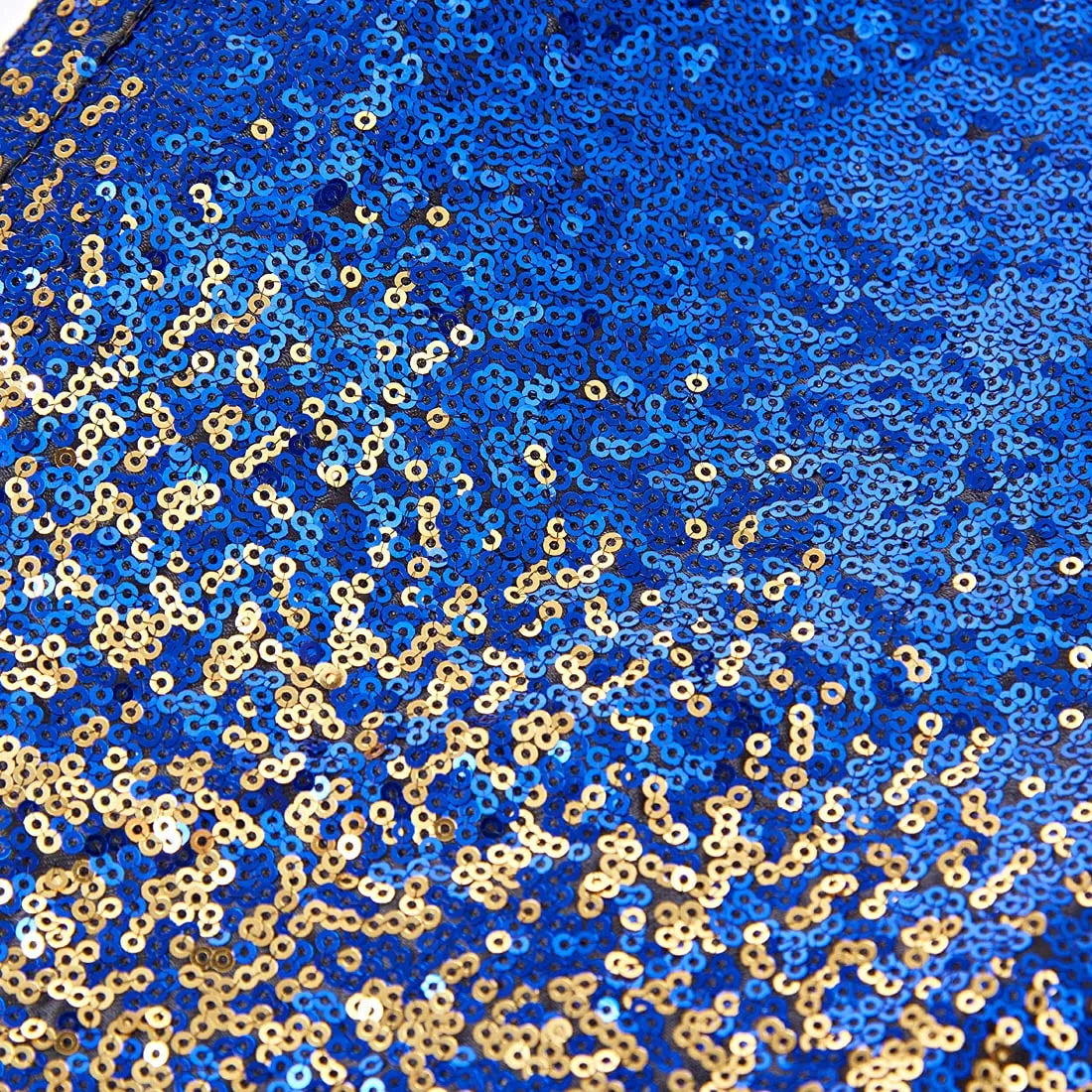 CARFFIV Men's Gradient Color Sequins Two Piece Suit Set (XS, Blue Gold) - immagine 4