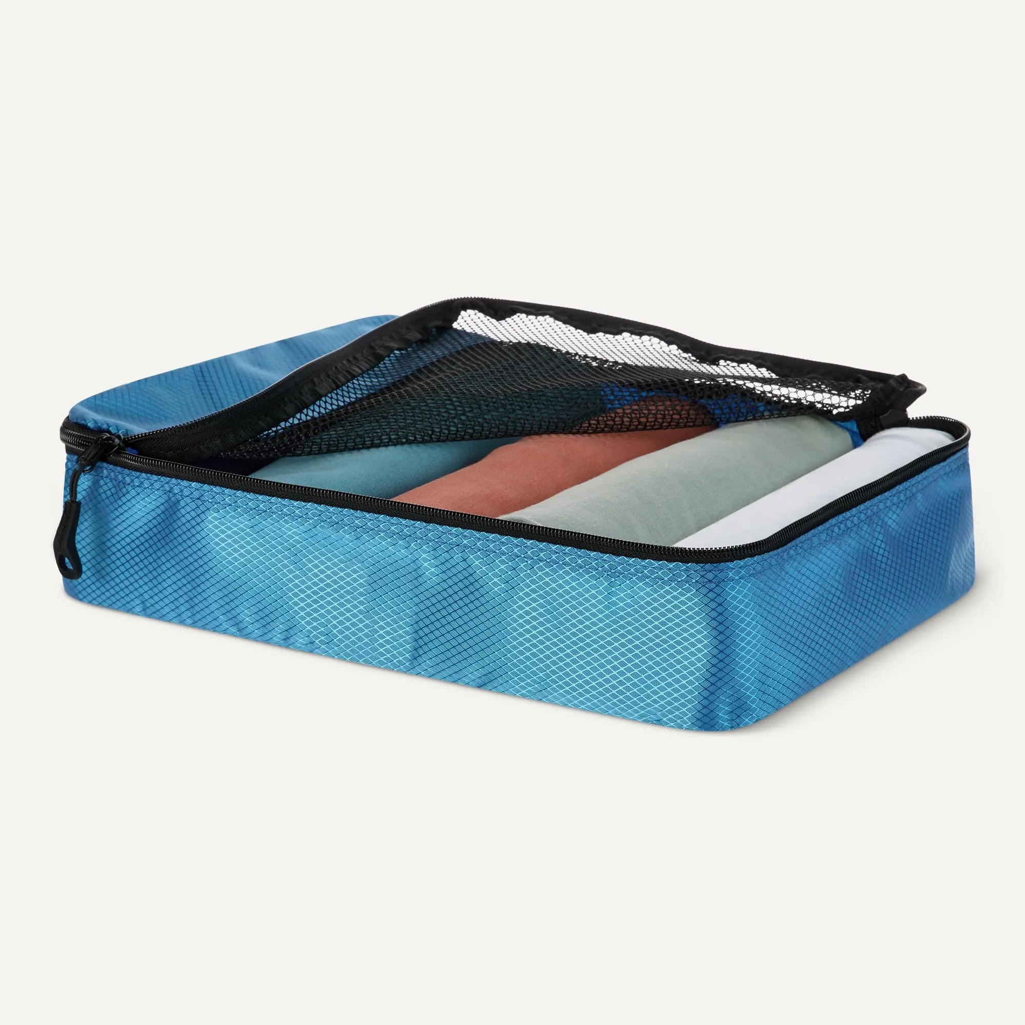 Amazon Essentials Set di 4 Packing Cube Organizer per Bagagli, S/M/L/Slim, Blu Cielo - immagine 3