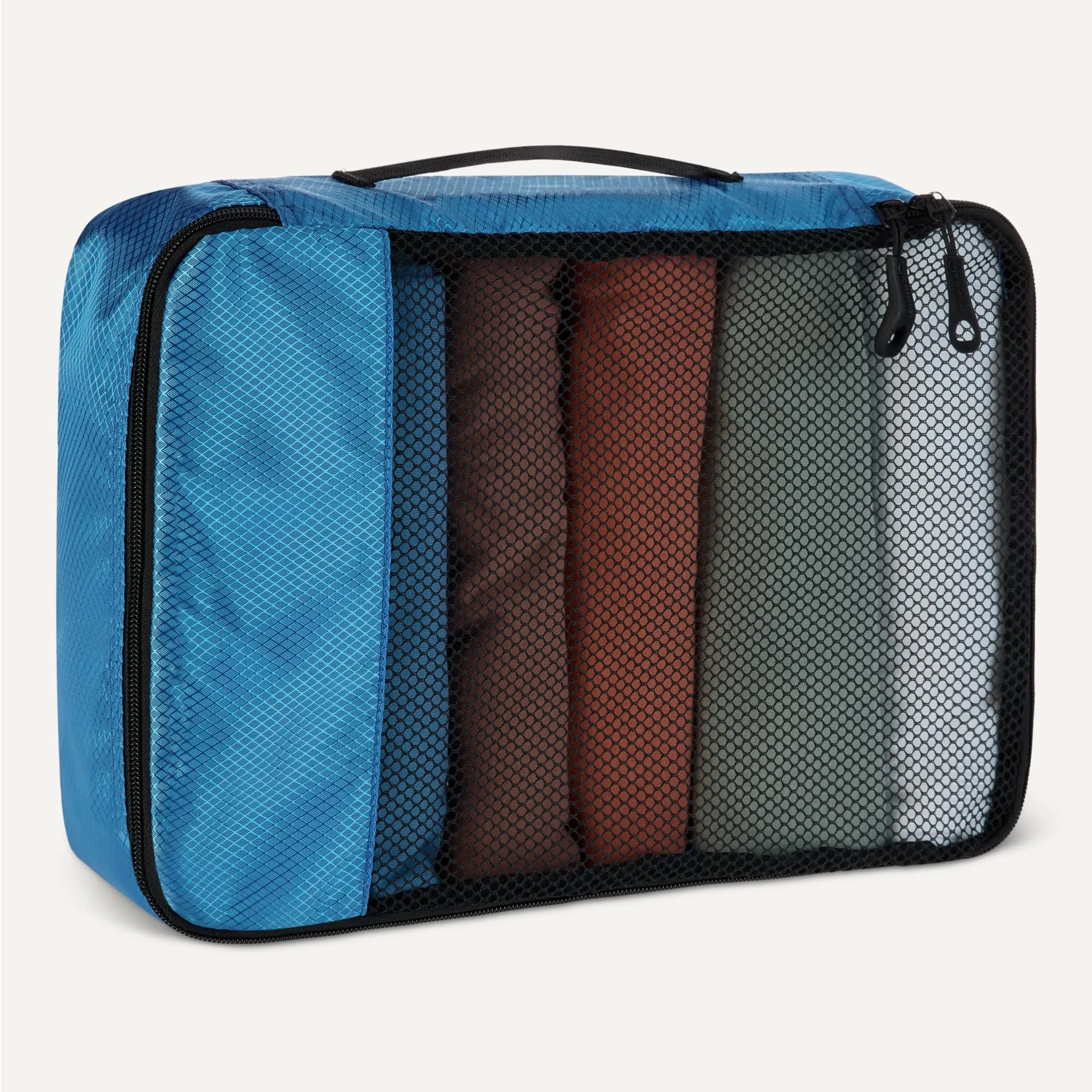 Amazon Essentials Set di 4 Packing Cube Organizer per Bagagli, S/M/L/Slim, Blu Cielo - immagine 4