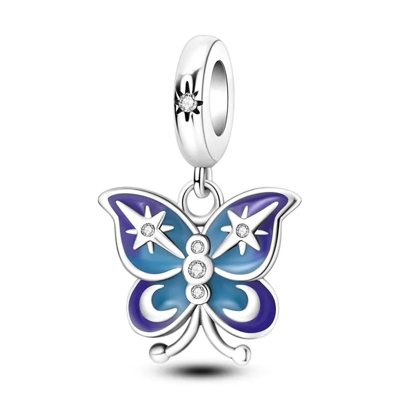 Pandach Bead Charm Ciondolo Argento Sterling 925 con Cubic Zirconia per Braccialetti e Collane Europei - immagine 1