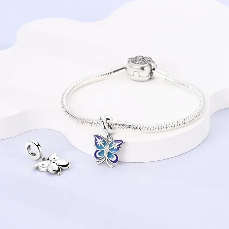 Pandach Bead Charm Ciondolo Argento Sterling 925 con Cubic Zirconia per Braccialetti e Collane Europei - immagine 3