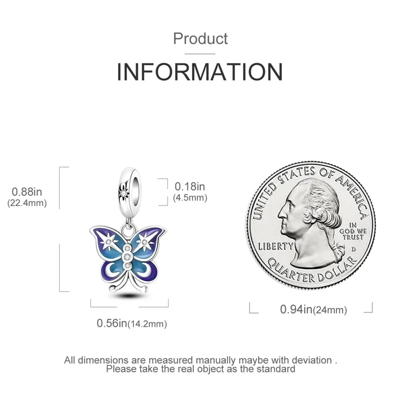 Pandach Bead Charm Ciondolo Argento Sterling 925 con Cubic Zirconia per Braccialetti e Collane Europei - immagine 5