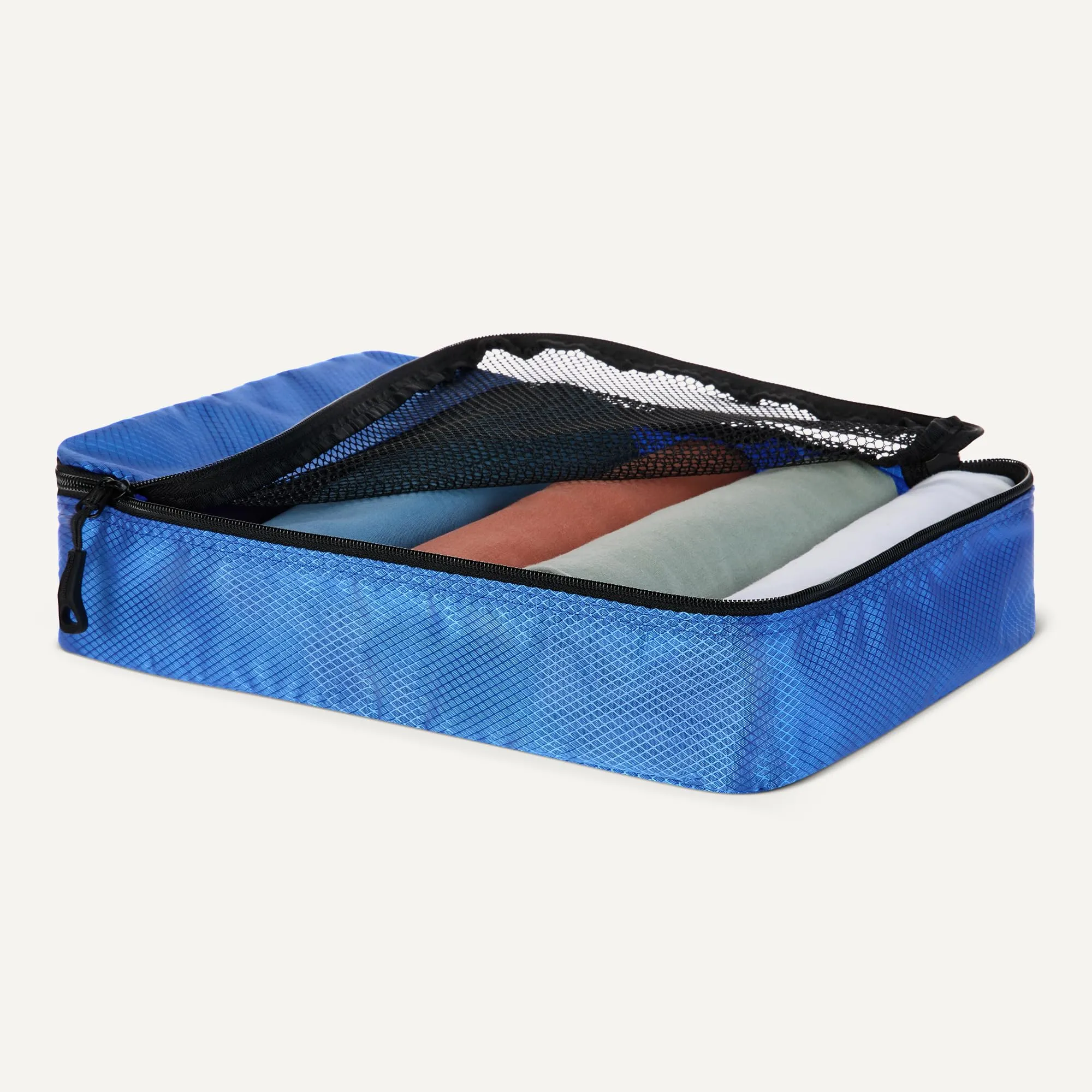 Amazon Essentials Set di 4 Packing Cube Organizer per Bagagli, 2 Medio e 2 Grande, Blu - immagine 3