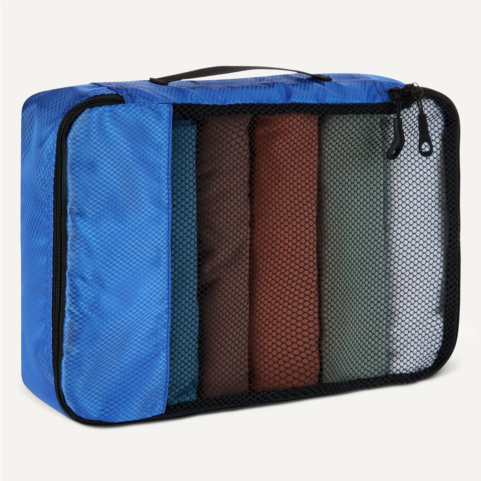 Amazon Essentials Set di 4 Packing Cube Organizer per Bagagli, 2 Medio e 2 Grande, Blu - immagine 4