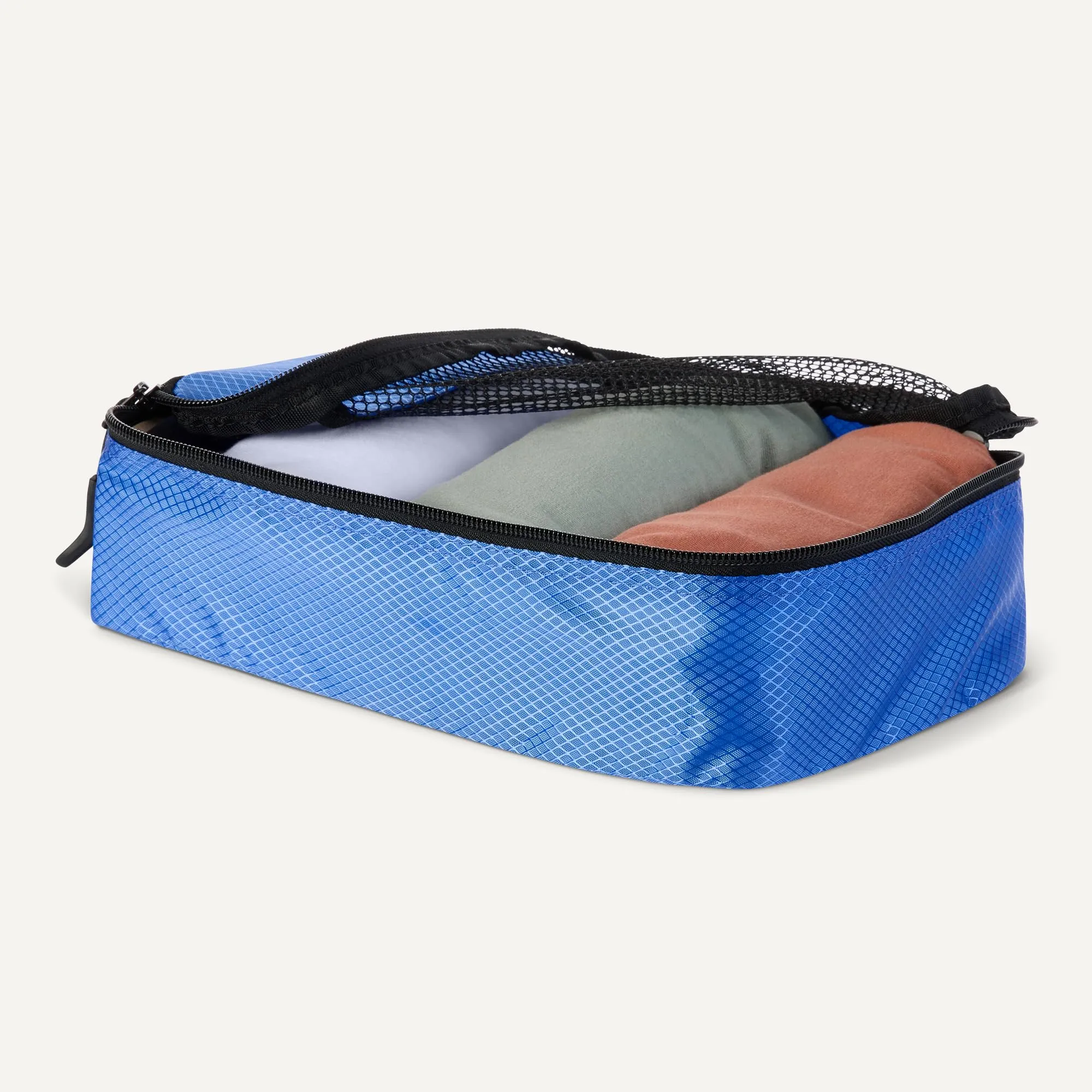 Amazon Essentials Set di 4 Packing Cube, Organizer per Bagagli S/M/L/Slim, Blu - immagine 3