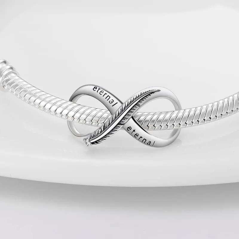 Pandach Bead Charm in Argento Sterling 925 con Cubic Zirconia per Braccialetti e Collane Europee - immagine 2