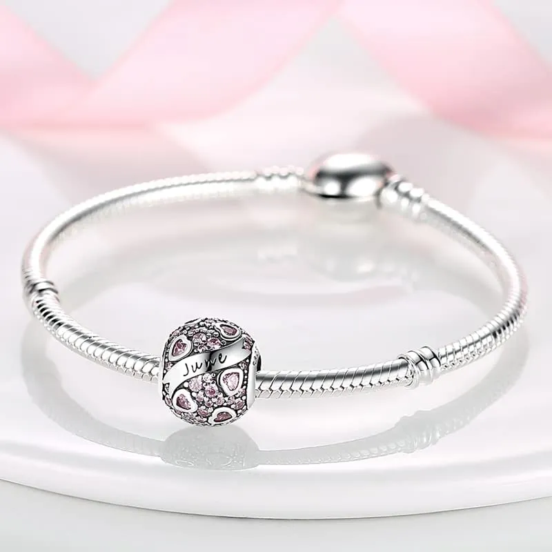 Pandach Bead Charm in Argento Sterling 925 con Cubic Zirconia, Compatibile con Braccialetti e Collane Europei - immagine 2