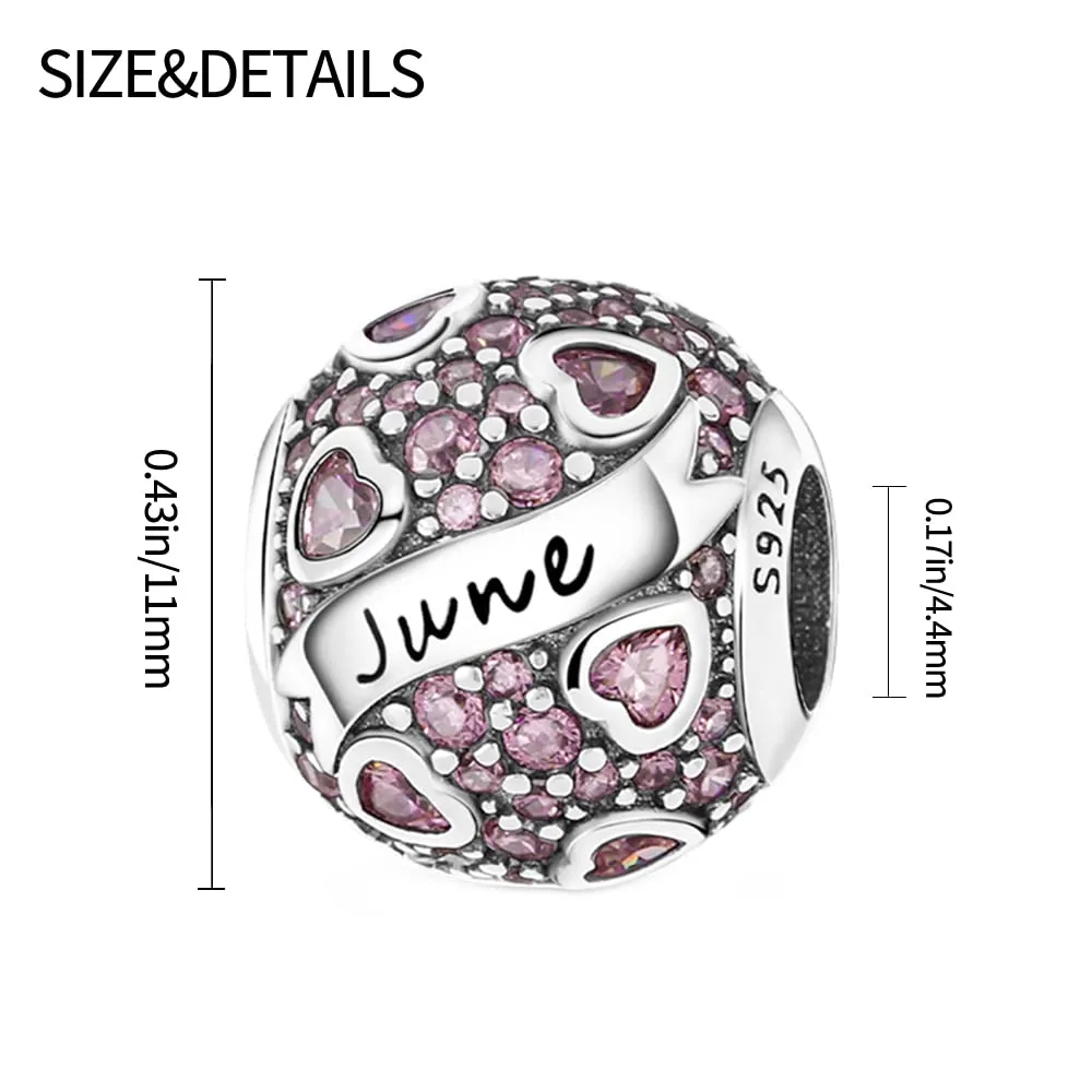 Pandach Bead Charm in Argento Sterling 925 con Cubic Zirconia, Compatibile con Braccialetti e Collane Europei - immagine 5