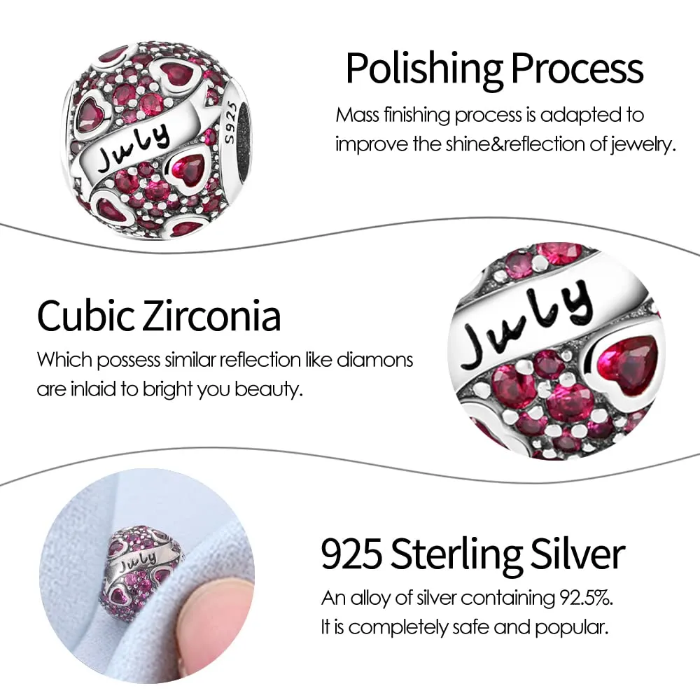Pandach Bead Charm in Argento Sterling 925 con Cubic Zirconia per Braccialetti e Collane Europee - immagine 4