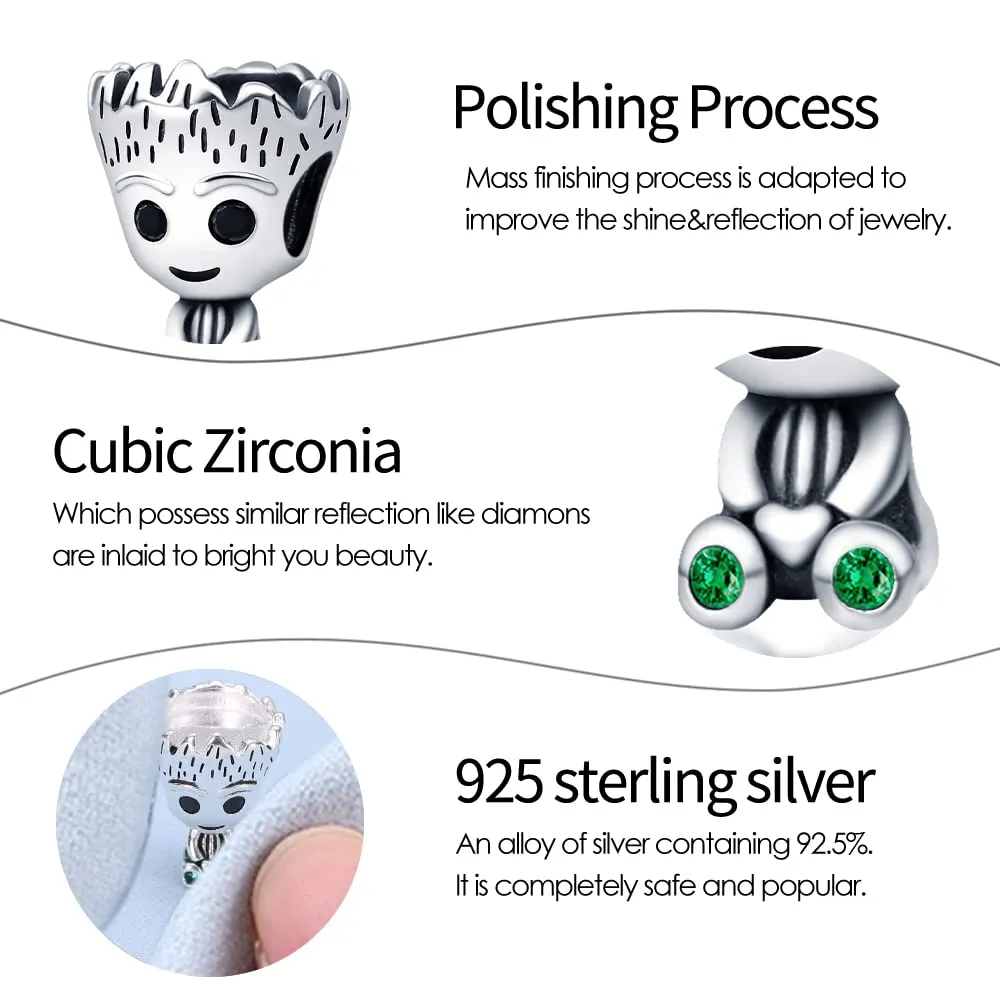 Pandach Bead Charm Ciondolo Argento Sterling 925 con Cubic Zirconia per Braccialetti e Collane europei - immagine 4