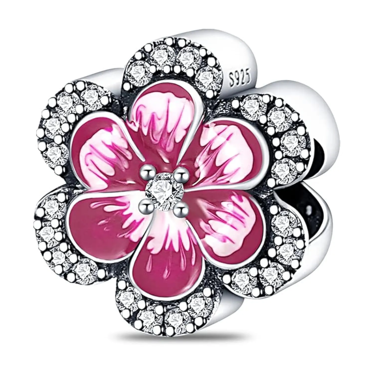 Pandach Bead Charm in Argento Sterling 925 con Cubic Zirconia per Braccialetti e Collane europei - immagine 1