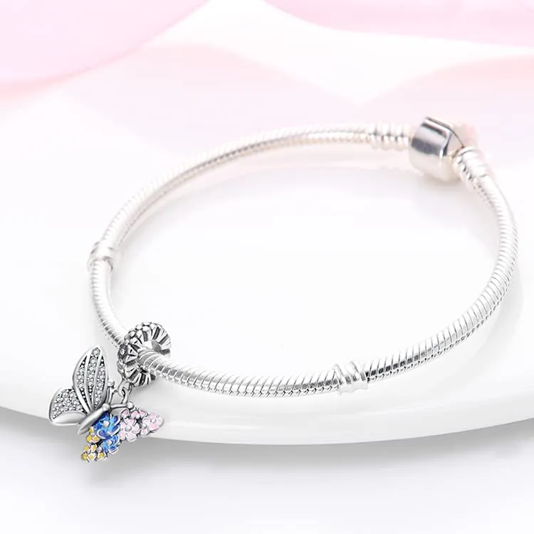 Pandach Bead Charm Ciondolo Argento Sterling 925 con Cubic Zirconia per Braccialetti e Collane Europei - immagine 3