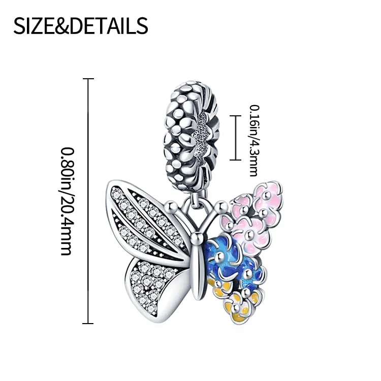 Pandach Bead Charm Ciondolo Argento Sterling 925 con Cubic Zirconia per Braccialetti e Collane Europei - immagine 4