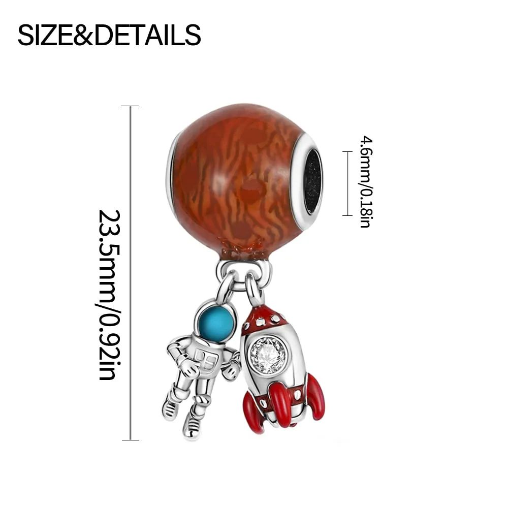 Pandach Bead Charm Ciondolo in Argento Sterling 925 con Cubic Zirconia per Braccialetti e Collane Europee - immagine 5