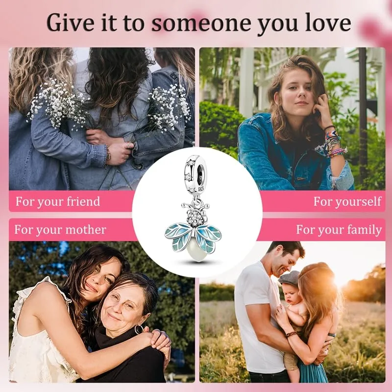 Pandach Bead Charm Ciondolo in Argento Sterling 925 con Cubic Zirconia per Braccialetti e Collane Europei - immagine 8
