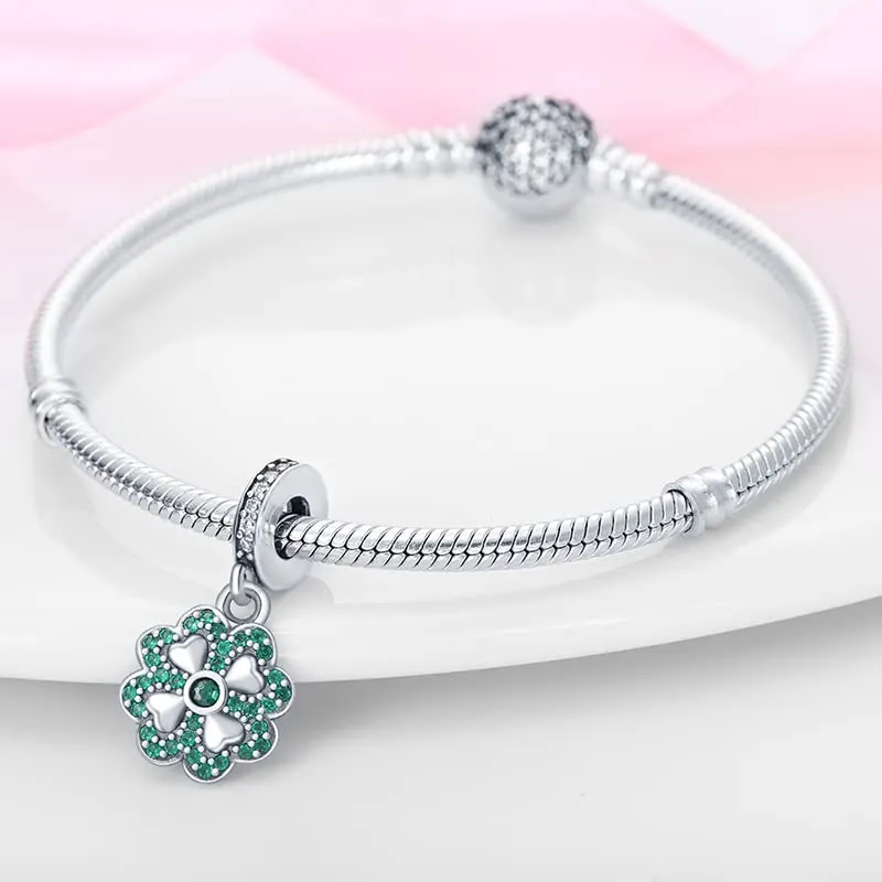 Pandach Bead Charm Ciondolo Argento Sterling 925 con Cubic Zirconia per Braccialetti e Collane Europei - immagine 3