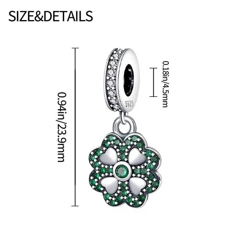 Pandach Bead Charm Ciondolo Argento Sterling 925 con Cubic Zirconia per Braccialetti e Collane Europei - immagine 4