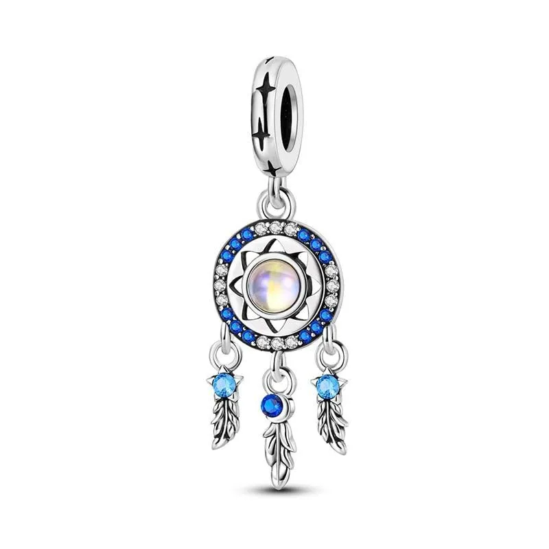 Pandach Bead Charm Ciondolo Argento Sterling 925 con Cubic Zirconia per Braccialetti e Collane Europei - immagine 1