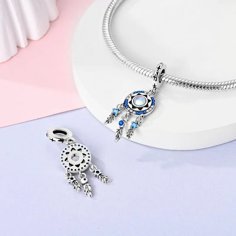 Pandach Bead Charm Ciondolo Argento Sterling 925 con Cubic Zirconia per Braccialetti e Collane Europei - immagine 2