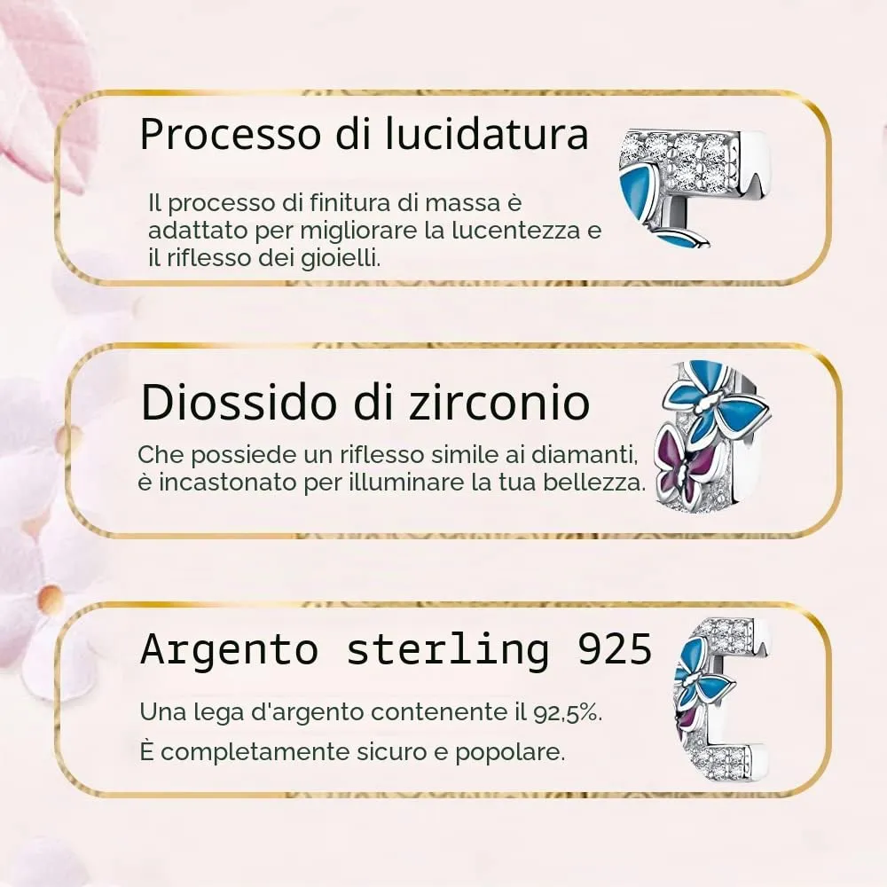 LNQOBU Ciondolo Lettera Alfabeto in Argento Sterling 925 con Zirconia 5A per Bracciali Pandora e Europei e Collane da Donna - immagine 6
