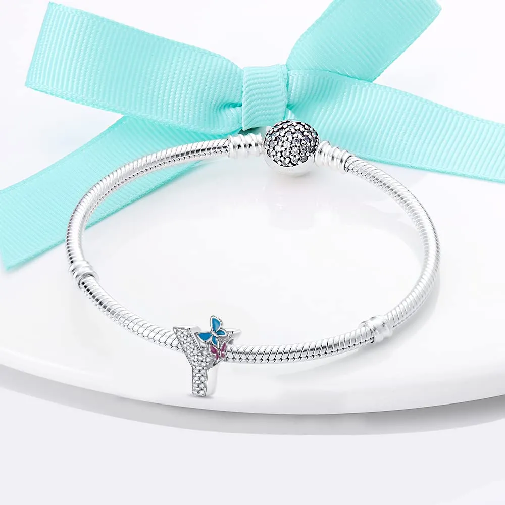 LNQOBU Ciondolo Lettera Alfabeto in Argento Sterling 925 con Zirconia 5A Compatibile con Pandora e Bracciali Europei da Donna - immagine 4