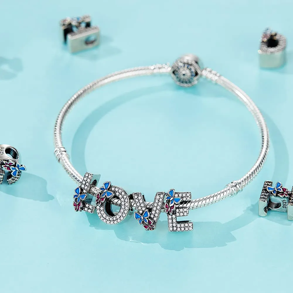 LNQOBU Ciondolo Lettera Alfabeto in Argento Sterling 925 con Zirconia 5A per Bracciali e Collane da Donna - immagine 2