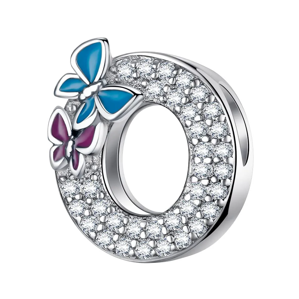 LNQOBU Ciondolo Lettera Alfabeto in Argento Sterling 925 con Zirconia 5A, Compatibile con Pandora e Bracciali Europei - immagine 1