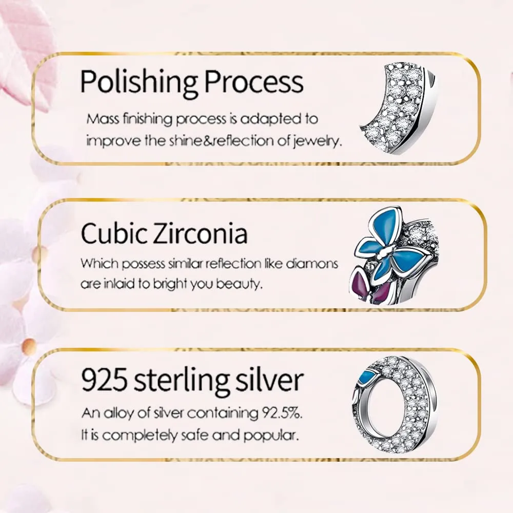LNQOBU Ciondolo Lettera Alfabeto in Argento Sterling 925 con Zirconia 5A, Compatibile con Pandora e Bracciali Europei - immagine 6