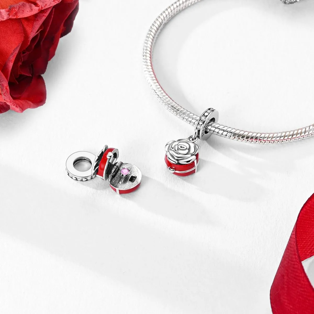 Pandach Bead Charm in Argento Sterling 925 con Cubic Zirconia per Braccialetti e Collane Europei - immagine 2