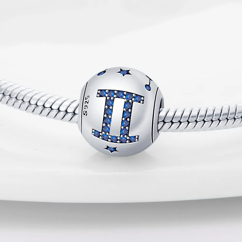 Pandach Bead Charm in Argento Sterling 925 con Blue Zirconia per Braccialetti e Collane Europee - immagine 2