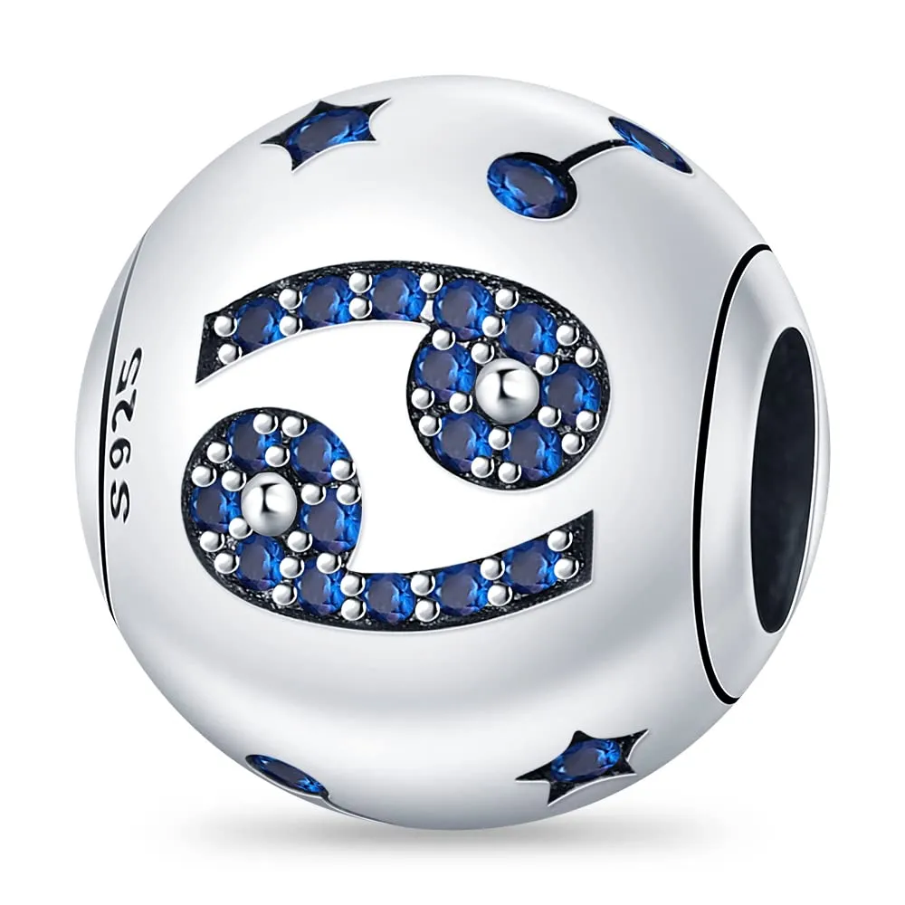 Pandach Bead Charm Ciondolo Argento Sterling 925 con Cubic Zirconia Blue, Compatibile con Braccialetti e Collane Europei - immagine 1