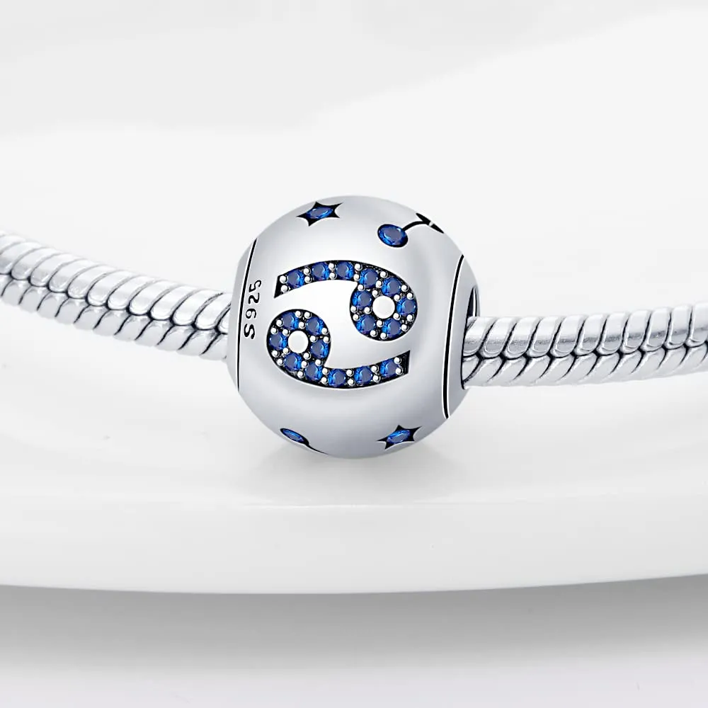 Pandach Bead Charm Ciondolo Argento Sterling 925 con Cubic Zirconia Blue, Compatibile con Braccialetti e Collane Europei - immagine 2