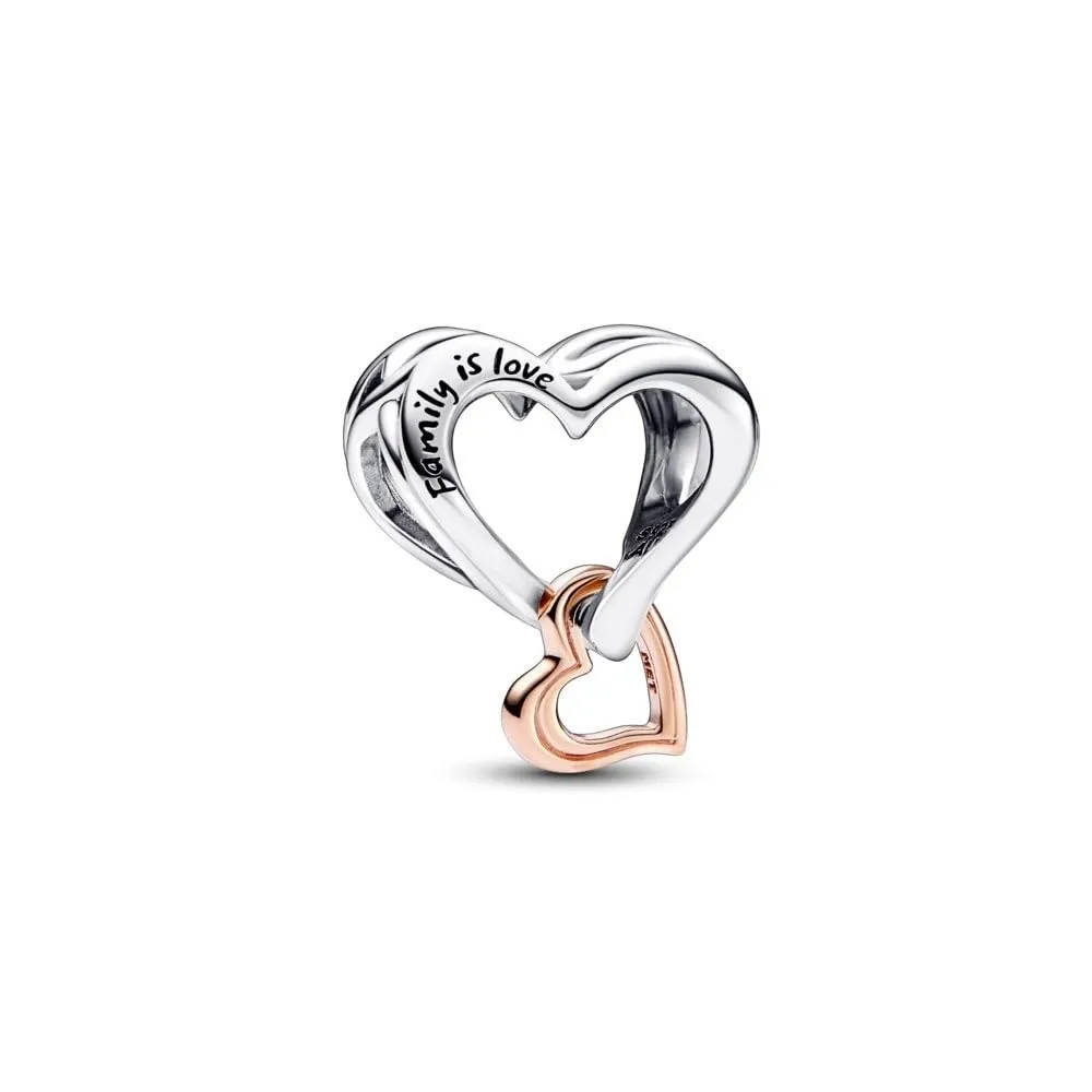 Pandora Ciondolo Moments a forma di cuore traforato in argento sterling e placcato in oro 14k - immagine 2