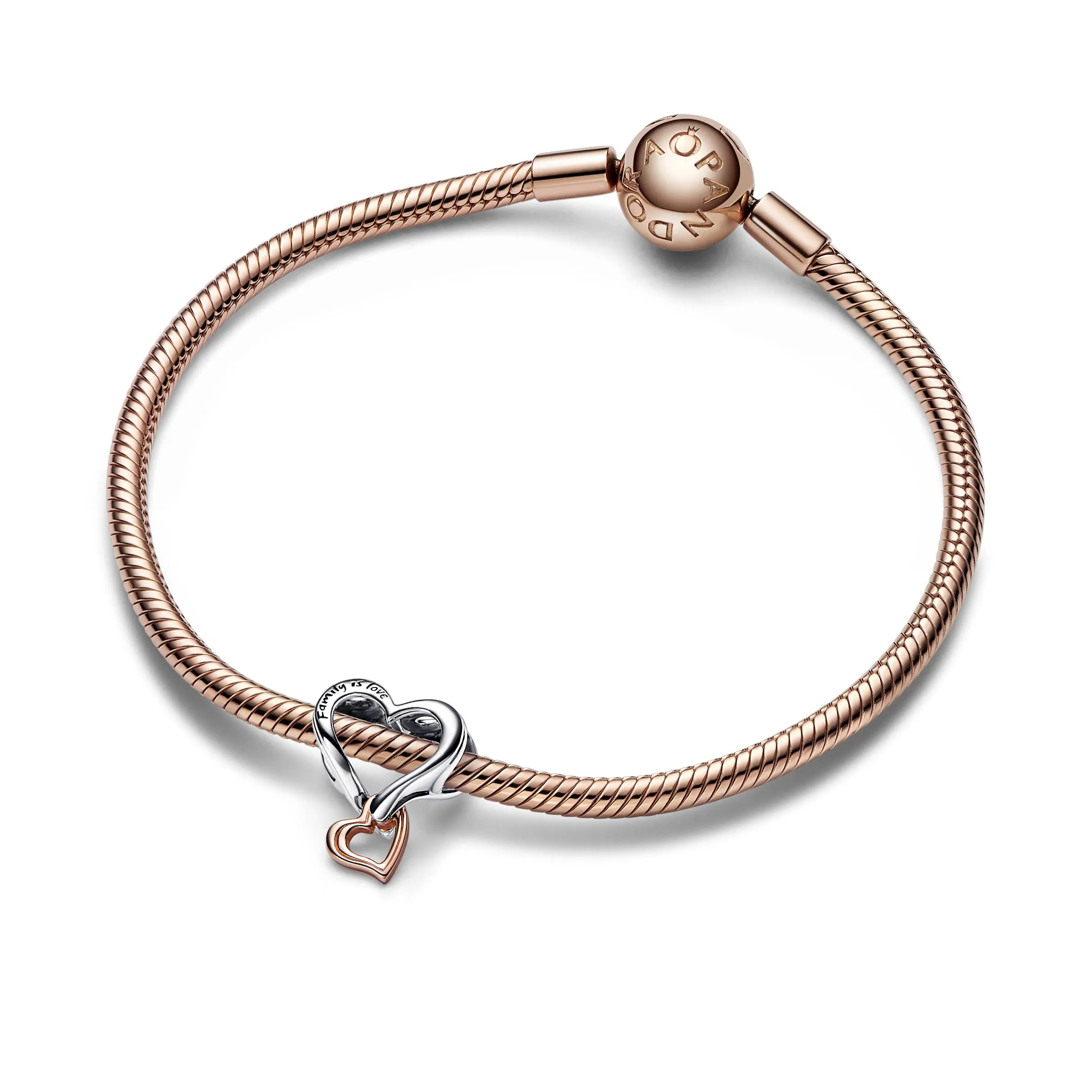 Pandora Ciondolo Moments a forma di cuore traforato in argento sterling e placcato in oro 14k - immagine 4