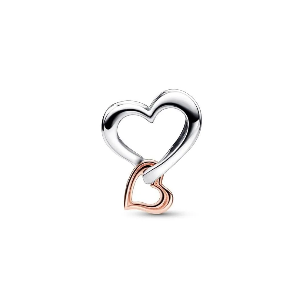 Pandora Ciondolo Moments a forma di cuore traforato in argento sterling e placcato in oro 14k - immagine 6
