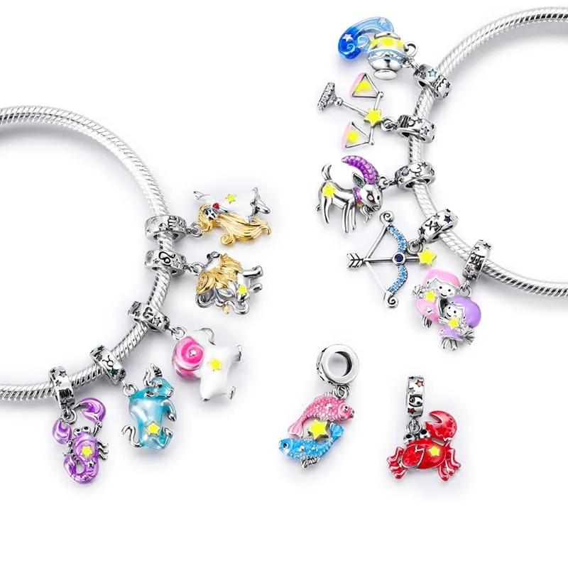 Pandach Bead Charm in Argento Sterling 925 con Cubic Zirconia per Braccialetti e Collane Europei - immagine 7