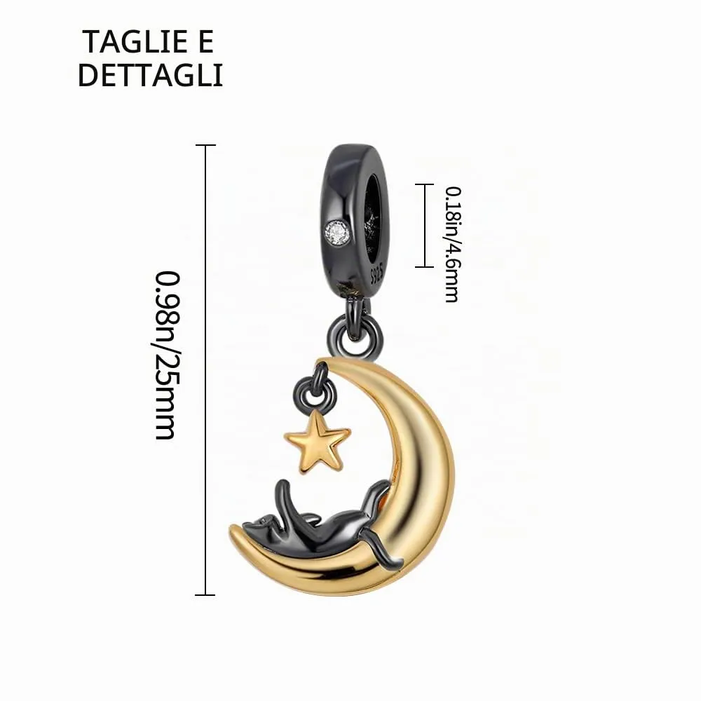 Pandach Bead Charm Ciondolo Argento Sterling 925 con Cubic Zirconia per Braccialetti e Collane Europee - immagine 4