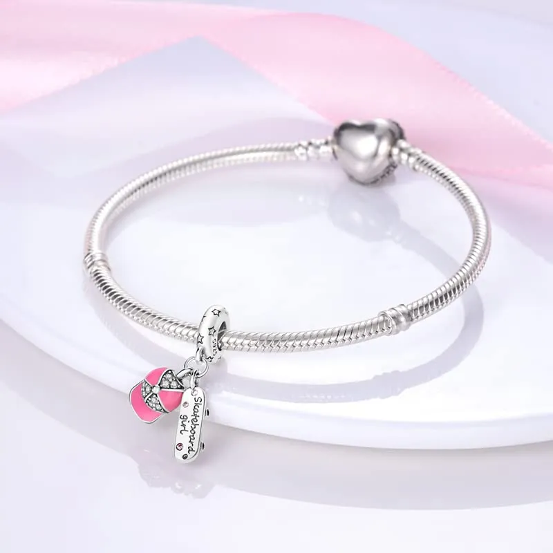 Pandach Bead Charm Ciondolo in Argento Sterling 925 con Cubic Zirconia per Braccialetti e Collane Europei - immagine 2