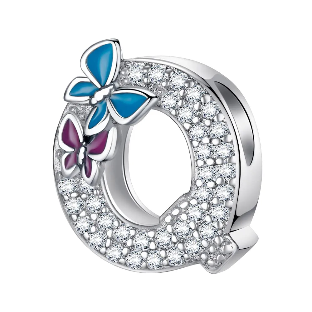 LNQOBU Ciondolo Lettera Alfabeto in Argento Sterling 925 con Zirconia 5A Compatibile con Pandora e Bracciali Europei da Donna - immagine 1