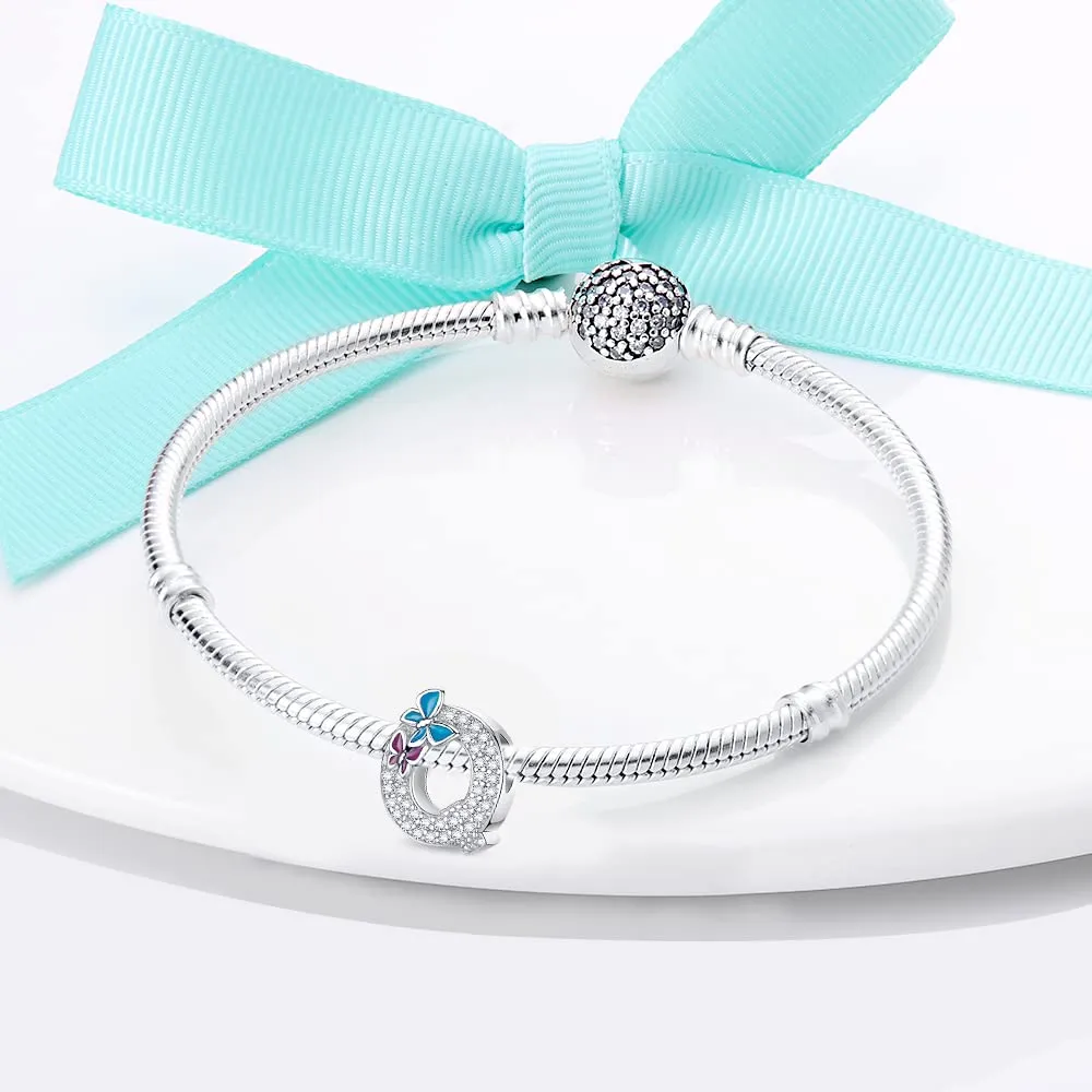 LNQOBU Ciondolo Lettera Alfabeto in Argento Sterling 925 con Zirconia 5A Compatibile con Pandora e Bracciali Europei da Donna - immagine 4