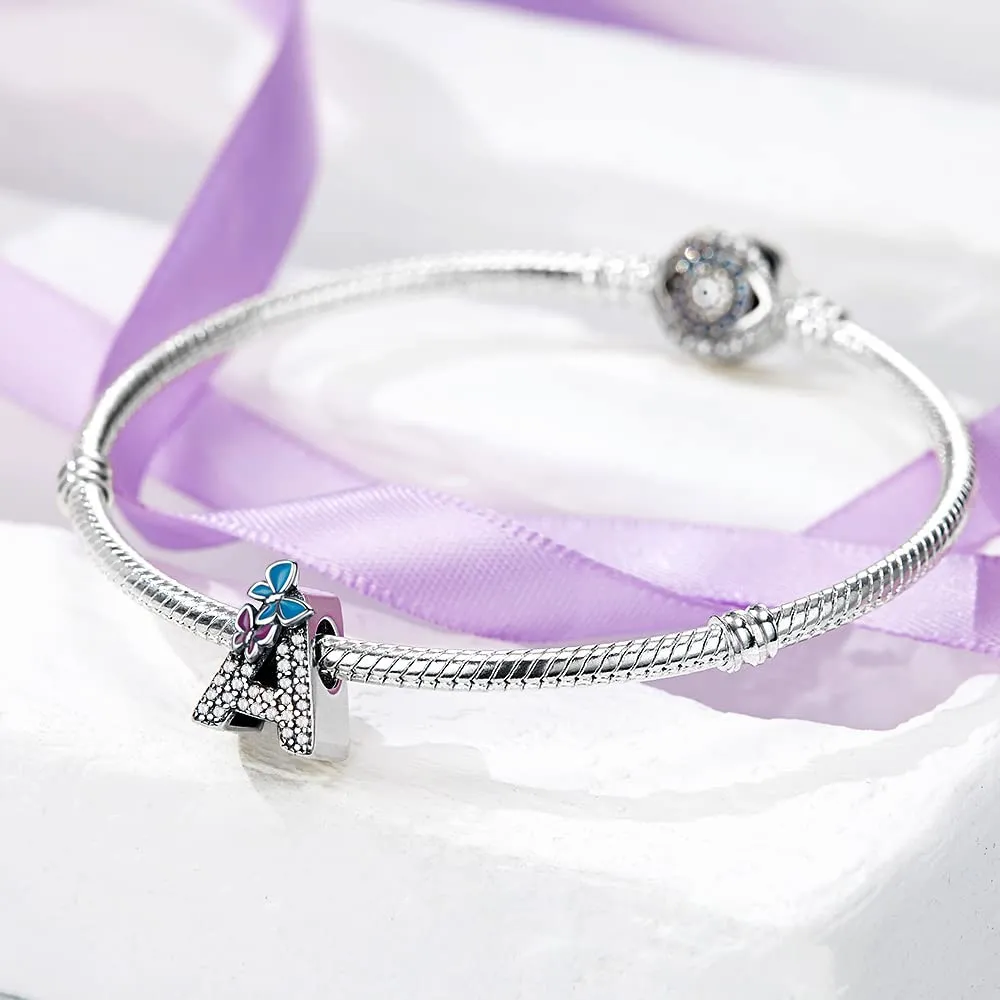LNQOBU Ciondolo Lettera Alfabeto in Argento Sterling 925 con Zirconia 5A, Compatibile con Pandora e Bracciali Europei da Donna - immagine 2