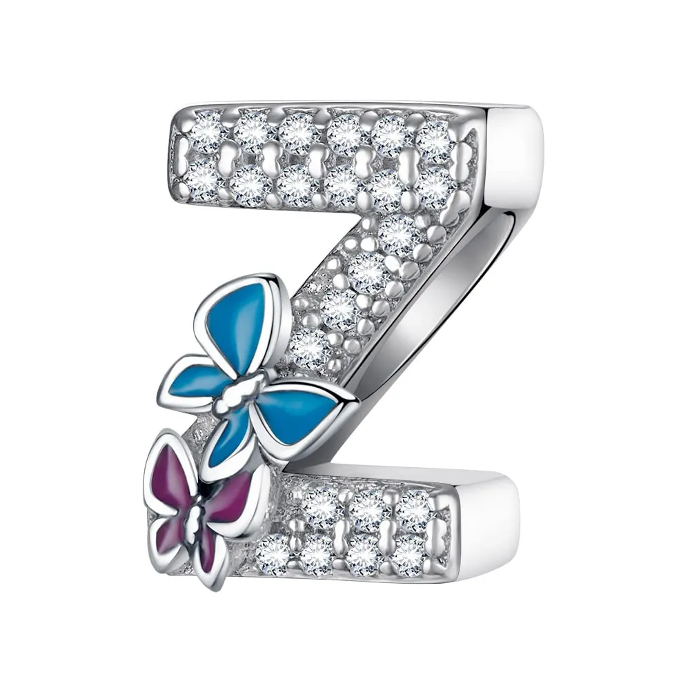 LNQOBU Ciondolo Lettera Alfabeto in Argento Sterling 925 con Zirconia 5A per Bracciale e Collana da Donna - immagine 1