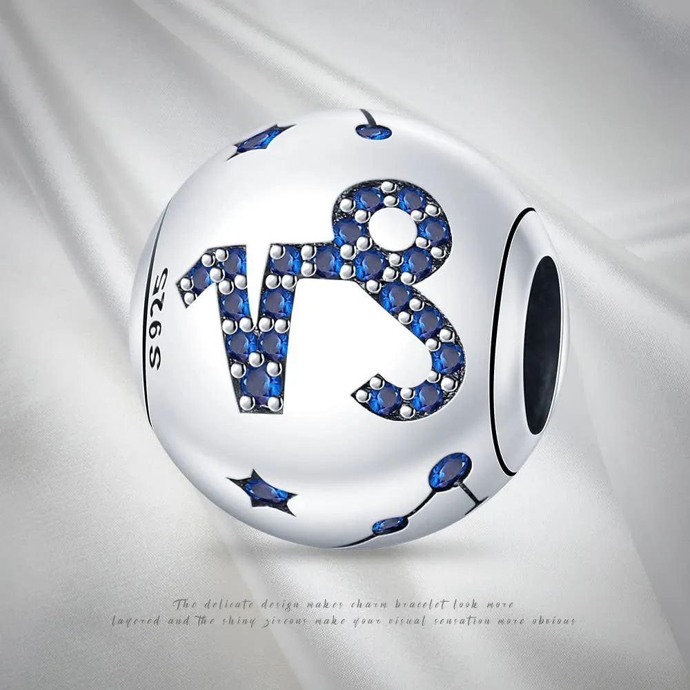 Pandach Bead Charm in Argento Sterling 925 con Cubic Zirconia Blu per Braccialetti e Collane Europee - immagine 8