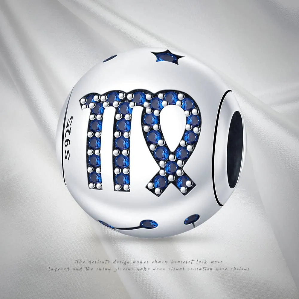 Pandach Bead Charm Ciondolo Argento Sterling 925 con Cubic Zirconia Blue per Braccialetti e Collane Europee - immagine 8
