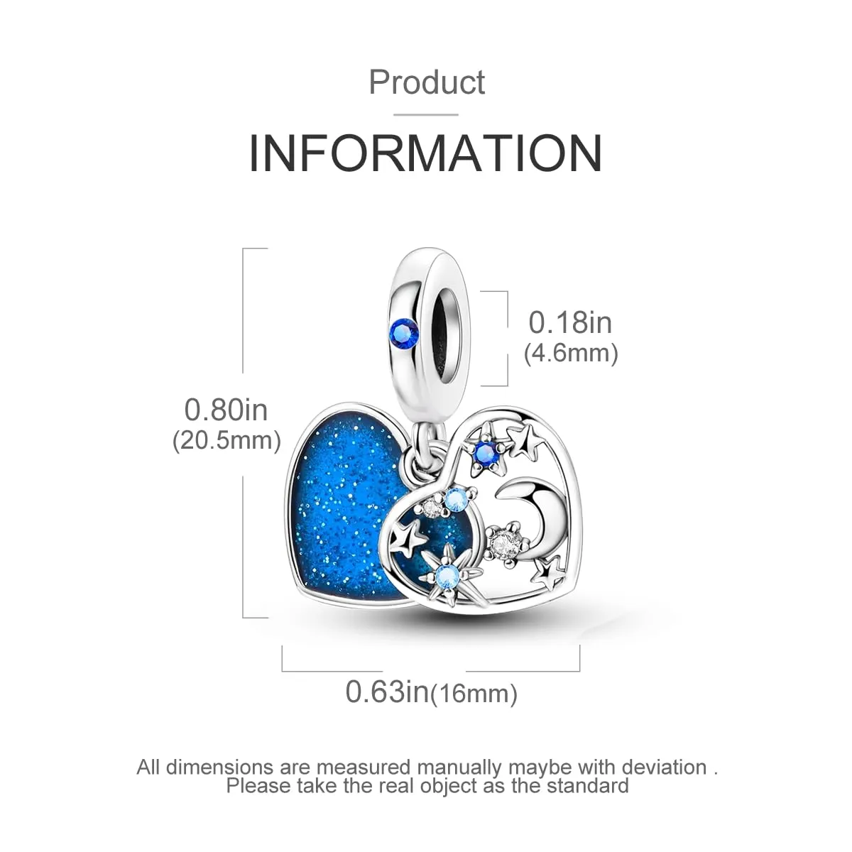 Pandach Bead Charm Ciondolo Argento Sterling 925 con Cubic Zirconia per Braccialetti e Collane Europei - immagine 5