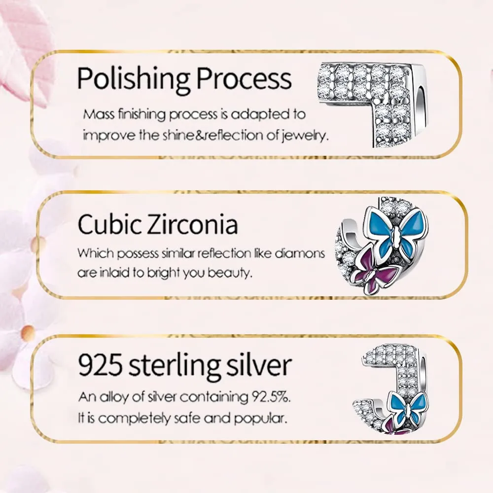 LNQOBU Ciondolo Lettera Alfabeto in Argento Sterling 925 con Zirconia 5A Compatibile con Pandora e Bracciali Europei da Donna - immagine 5
