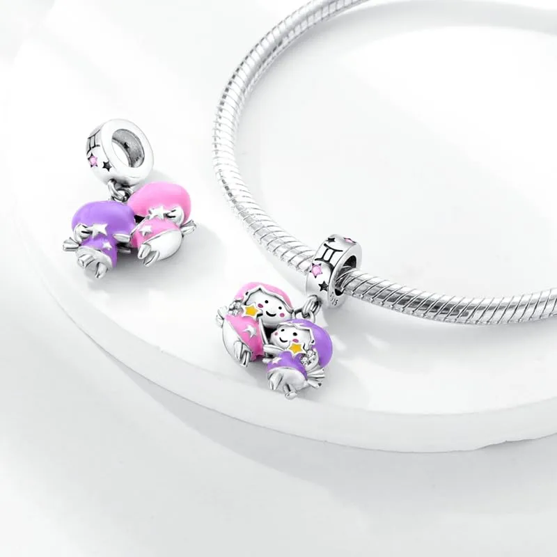 Pandach Bead Charm Ciondolo Argento Sterling 925 con Cubic Zirconia per Braccialetti e Collane Europei - immagine 2